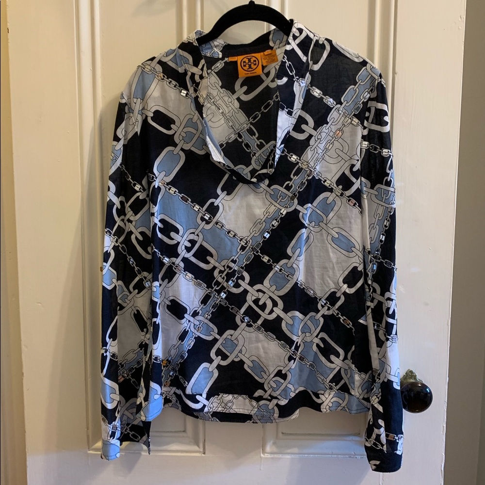 Tory Burch Blue & White Tunic